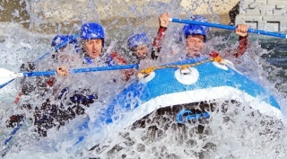 Play in the rapids with this fun rafting day